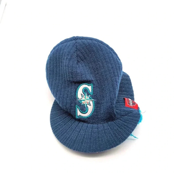 Accessories - Seattle Mariners - Knit Beanie Beard Hat [Dark Blue Hat / Teal Beard] - 2015 SGA